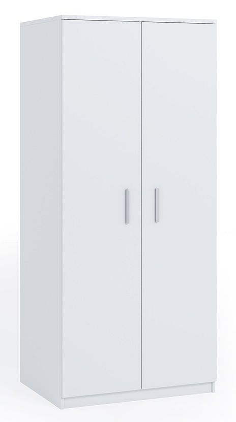 Kledingkast 2-deurs Wit, Kledingkast Wit 90 cm breed, kledingkast met draaideuren, montage kledingkast draaideuren -