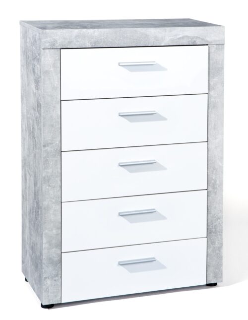 Commode Betonlook met witte frontjes