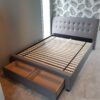 Tweepersoonsbed Percy stof grijs 160x200 cm inclusief laden