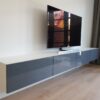 Montage tv-meubel Bobbie 280 cm wit hoogglans grijs