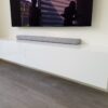 Zwevend tv-meubel 200 cm breed hoogglans wit montage