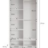 Afmetingen indeling kledingkast Vasto 120 cm