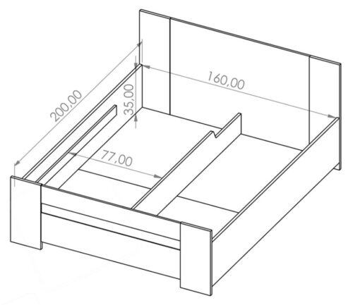 Afmetingen tweepersoonsbed Bobo 160x200 cm