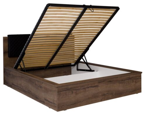 Tweepersoonsbed met opbergfunctie 160x200 cm Monastery eiken