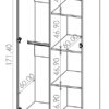 Afmeting binnenmaten kledingkast Bobo 90 Wit 2-deurs