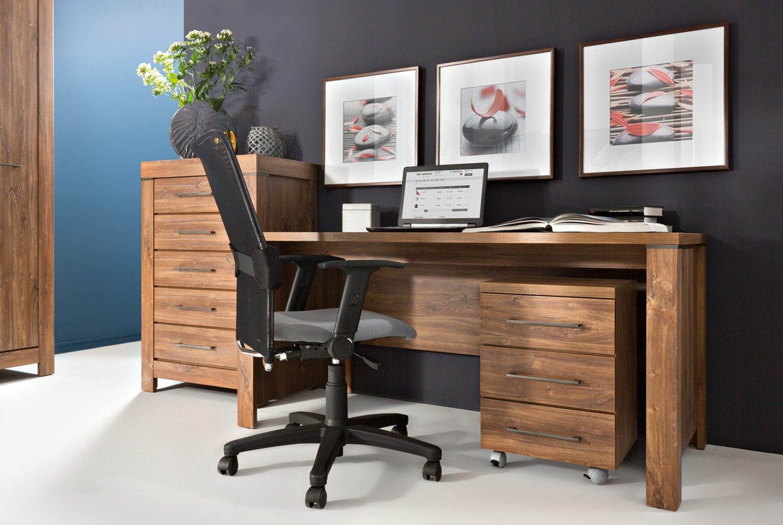 Bureau met ladeblok Rustico kleur Antiek eiken