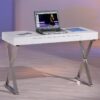 Hoogglans wit bureau Glossy met een lade