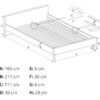 Afmetingen tweepersoonsbed Kay 160x200 cm