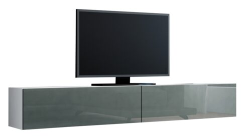 Tv-meubel Bobbie 180 Wit / Hoogglans grijs