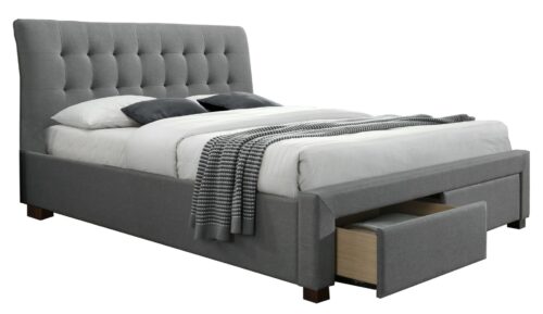 Tweepersoonsbed Percy 160x200 cm grijs