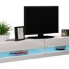 Zwevend tv-meubel Bobbie LED 180 Wit