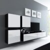Tv-wandmeubel Ziggy zwart-wit